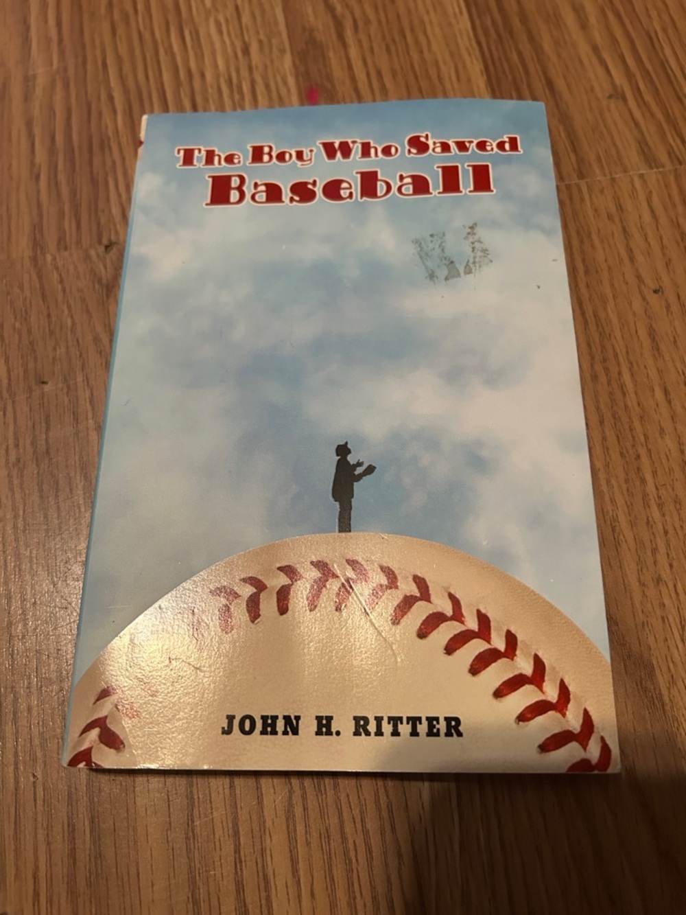 The Boy Who Saved Baseball by John H. Ritter - Blue Sky & Cream Baseball Cover